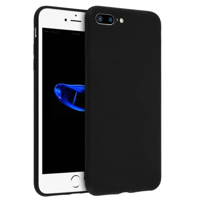 Black Silicone Case for iPhone 7 Plus 8 Plus