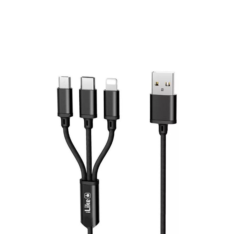 3-in-1 Charging Cable Black iLike